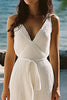 Load image into Gallery viewer, White Sheath V-Neck Floor Length Graduation Dress