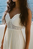 Load image into Gallery viewer, A Line White Midi Length V-Neck Graduation Dress