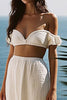 Load image into Gallery viewer, 2 Piece White A Line High Low Off The Shoulder Graduation Dress