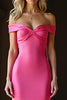 Load image into Gallery viewer, Fuchsia Mermaid Off the Shoulder Long Prom Dress