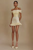 Load image into Gallery viewer, White Bodycon Satin Mini Length Graduation Dress with Ruffles