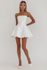 Load image into Gallery viewer, White A Line Strapless Mini Length Graduation Dress