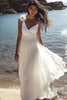 Load image into Gallery viewer, White A Line Floor Length Chiffon Graduation Dress with Flowers