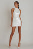 Load image into Gallery viewer, Sparkly White Sequins Halter Bodycon Graduation Dress