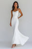 Load image into Gallery viewer, Chiffon Sheath White Spghetti Straps Graduation Dress