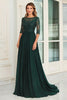 Load image into Gallery viewer, Chiffon A Line Dark Green Floor Length Mother of the Bride Dress