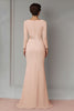 Load image into Gallery viewer, Elegant Blush Satin Sheath Mother of the Bride Dress with Long Sleeves