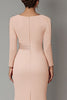 Load image into Gallery viewer, Elegant Blush Satin Sheath Mother of the Bride Dress with Long Sleeves