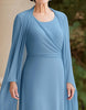 Load image into Gallery viewer, Flowy Dusty Blue Chiffon A Line Mother of the Bride Dress