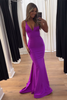 Load image into Gallery viewer, Hot Pink Spaghetti Straps Satin Mermaid Long Prom Dress