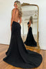 Load image into Gallery viewer, Black Spaghetti Straps Backless Sheath Long Prom Dress