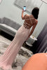 Load image into Gallery viewer, Sparkly Light Pink Corset Floral Long Prom Dress