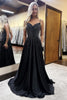 Load image into Gallery viewer, Sparkly Black Corset A Line Long Prom Dress