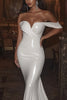 Load image into Gallery viewer, Ivory Glitter Off the Shoulder Mermaid Wedding Dress