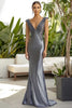 Load image into Gallery viewer, Dark Grey Sheath Embroidery Long Formal Dress