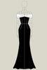 Load image into Gallery viewer, White Black Off the Shoulder Sheath Long Formal Dress