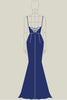 Load image into Gallery viewer, Navy Sparkly Beaded Mermaid Long Prom Dress