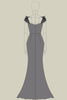 Load image into Gallery viewer, Dark Grey Sheath Long Formal Dress with 3D Flowers