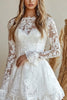 Load image into Gallery viewer, Lace Embroideried White A Line Mini Graduation Dress