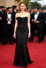 Load image into Gallery viewer, Black Strapless Satin Sheath Long Gala Dress