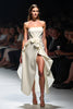 Load image into Gallery viewer, White Strapless Floral Knee-Length Gala Dress with Slit