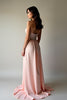 Load image into Gallery viewer, Sparkly Blush Strapless Long Formal Dress with Beading