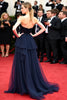 Load image into Gallery viewer, Navy Tiered Ruffled A Line Long Gala Dress with Lace Appliques