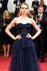 Load image into Gallery viewer, Navy Tiered Ruffled A Line Long Gala Dress with Lace Appliques