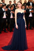 Load image into Gallery viewer, Sweetheart Navy Tiered Ruffled A Line Long Gala Dress