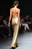 Load image into Gallery viewer, Golden Sheath One Shoulder Long Gala Dress with Slit