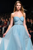 Load image into Gallery viewer, Grey Blue A Line Strapless Long Gala Dress