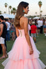 Load image into Gallery viewer, Blush Ball Gown Tiered Backless Long Formal Dress with Beading