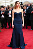 Load image into Gallery viewer, Sweetheart Navy Satin Sheath Long Gala Dress