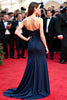 Load image into Gallery viewer, Sweetheart Navy Satin Sheath Long Gala Dress