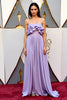 Load image into Gallery viewer, Ruched Lilac Strapless Long Gala Dress with Ruffles