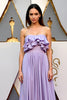 Load image into Gallery viewer, Ruched Lilac Strapless Long Gala Dress with Ruffles