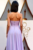 Load image into Gallery viewer, Ruched Lilac Strapless Long Gala Dress with Ruffles