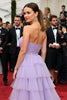 Load image into Gallery viewer, Tiered Lilac Strapless Long Gala Dress with Beading