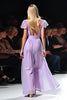 Load image into Gallery viewer, Lilac A Line V-Neck Pleated Flowy Tulle Formal Dress