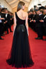 Load image into Gallery viewer, One Shoulder Black A Line Long Gala Dress with Slit