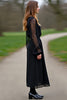 Load image into Gallery viewer, Black Scoop Column Formal Dress with Long Sleeves