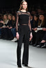 Load image into Gallery viewer, Black Scoop Column Gala Jumpsuit with Long Sleeves