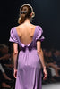 Load image into Gallery viewer, Purple A Line Ruched Satin Long Gala Dress with Short Sleeves