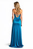 Load image into Gallery viewer, Blue Beaded Strapless Long Prom Dress with Slit