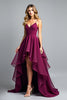 Load image into Gallery viewer, Dark Purple A Line Tiered Asymmetrical Formal Dress