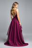 Load image into Gallery viewer, Dark Purple A Line Tiered Asymmetrical Formal Dress