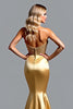 Load image into Gallery viewer, Golden Mermaid Appliqued Long Prom Dress with Slit