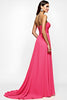 Load image into Gallery viewer, Fuchsia A Line Ruched Strapless Long Prom Dress with Slit