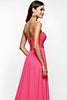 Load image into Gallery viewer, Fuchsia A Line Ruched Strapless Long Prom Dress with Slit