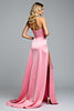 Load image into Gallery viewer, Hot Pink Bowknot Square Neck Long Prom Dress with Slit